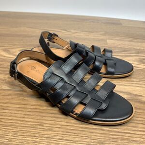 Coach Sandals US Women's 7B Black Leather Strappy Cage Gladiator